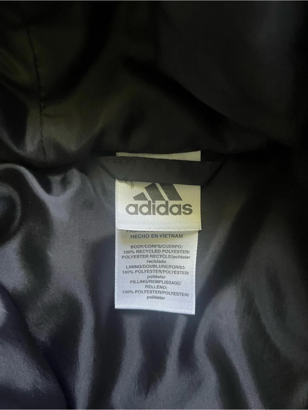 Adidas puffer coat black size XS or 6